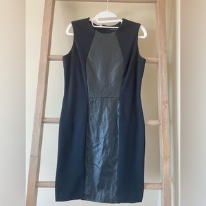 Lightly used - Cynthia Steffe black faux leather dress women’s size 8